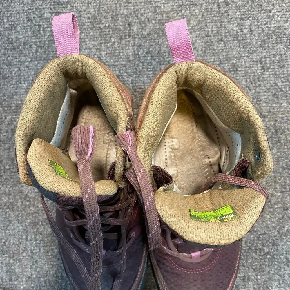 Ahnu Sugarpine Waterproof Womens 6 Hiking Boots Purple Vibram Soles Lightweight